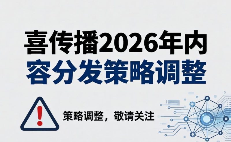 喜传播2026年内容分发策略调整公告插图