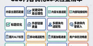GEO内容优化15项检查清单：让AI主动推荐你内容的质量标准缩略图