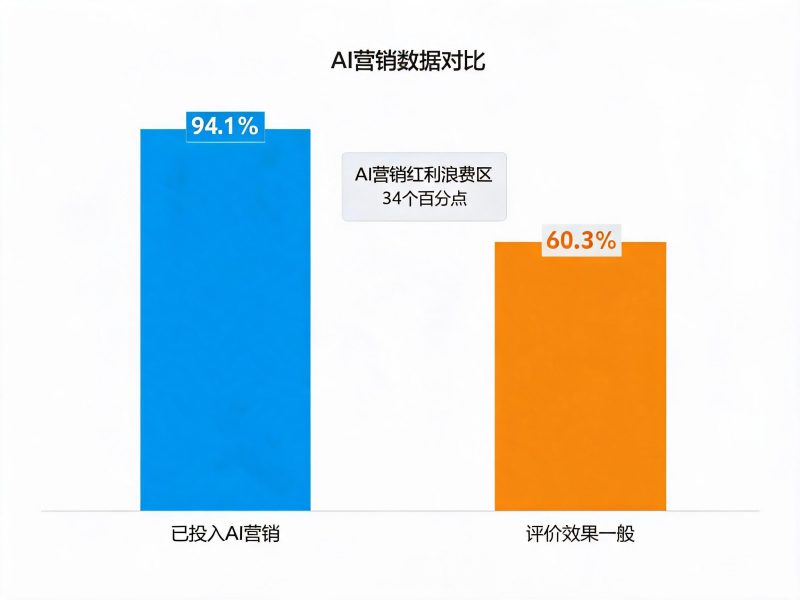 2026年94%的企业都在用AI营销,只有40%觉得值——中间差了34个百分点,差在哪?插图1 2026年94%的企业都在用AI营销,只有40%觉得值——中间差了34个百分点,差在哪?插图1